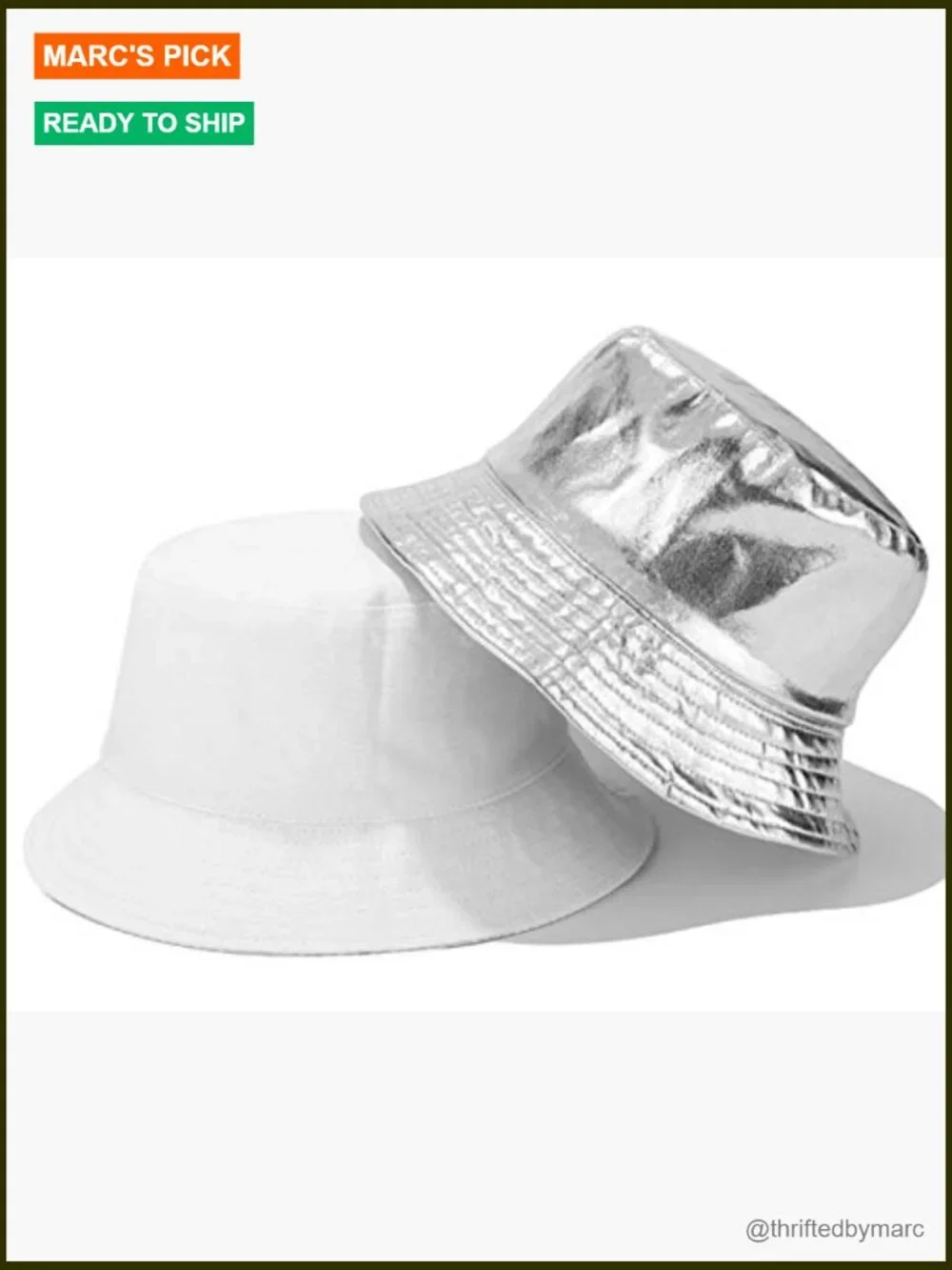 Metallic Bucket Hat Reversible Packable Sun Hat Unisex